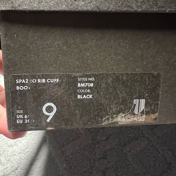 J.Crew Rib-cuff boots in Italian leather Black Gray Size 9 NWB - Picture 13 of 14